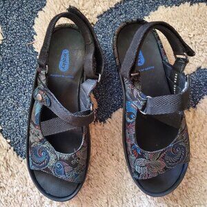 WOLKY Lisse Black Blue Nubuck Comfort Adjust European Walking Shoes EU 40 US 9